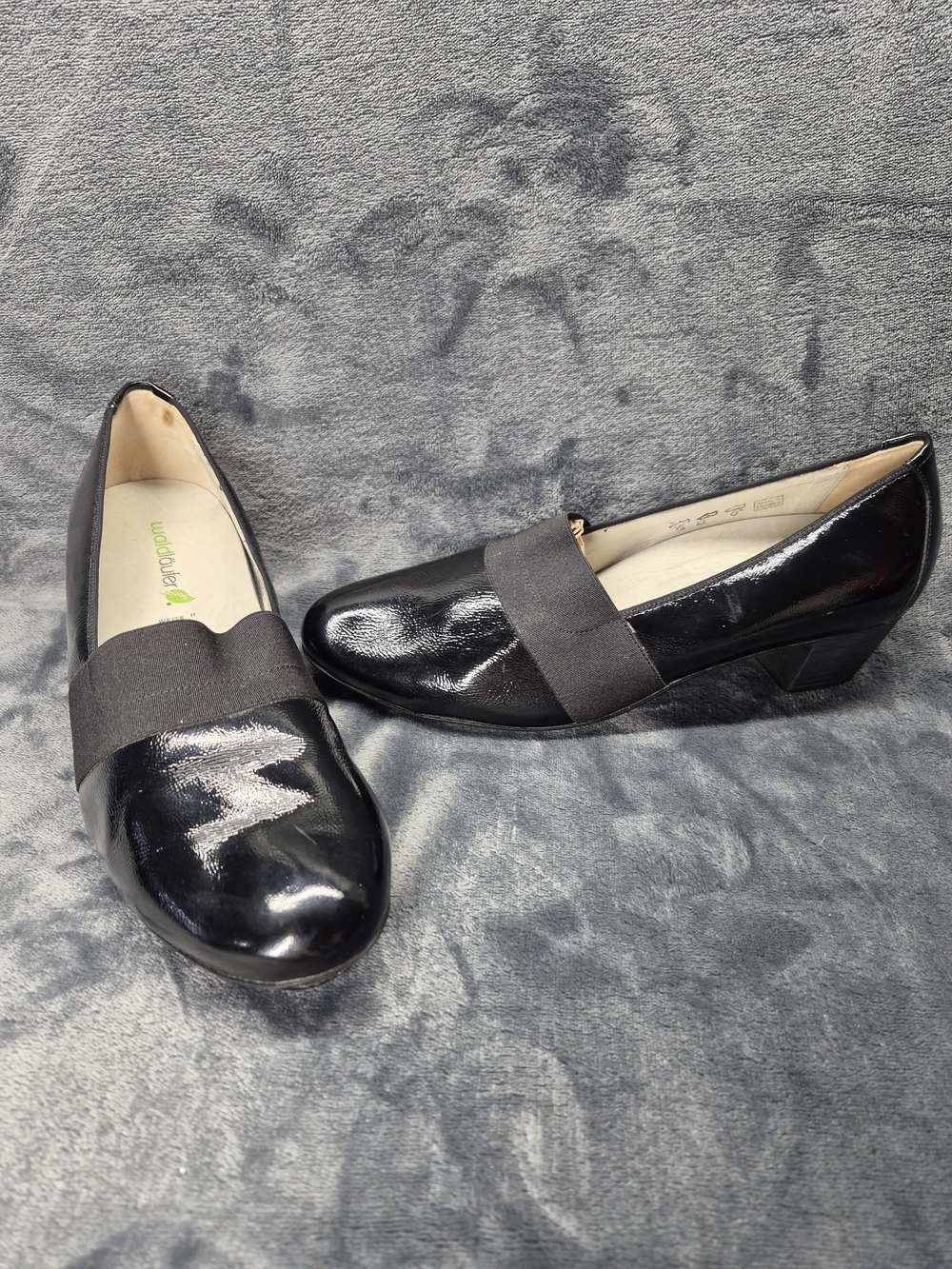 Waldläufer Patent Leather Orthopedic Slip-On Loafer Wide Elastic Foot 9.5 Usa